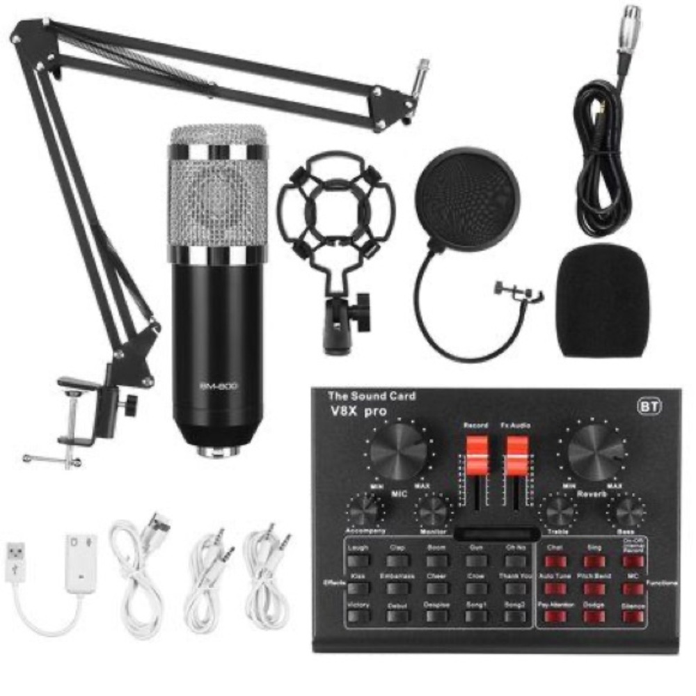 Brand New Microphone Set with Sound Card